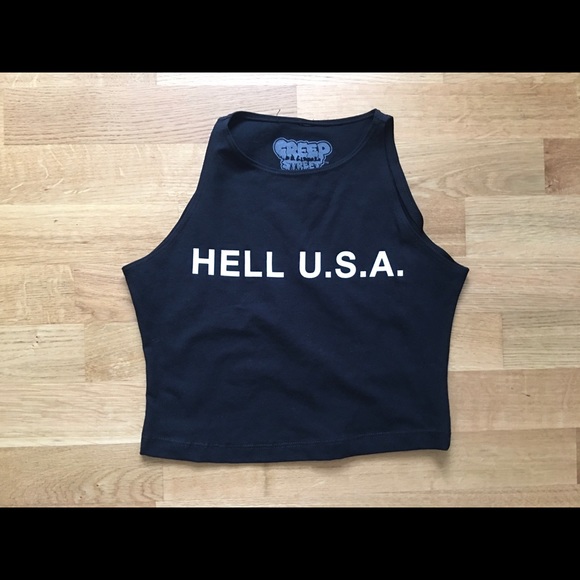 NWOT Creep Street Hell USA crop tank - Picture 2 of 3